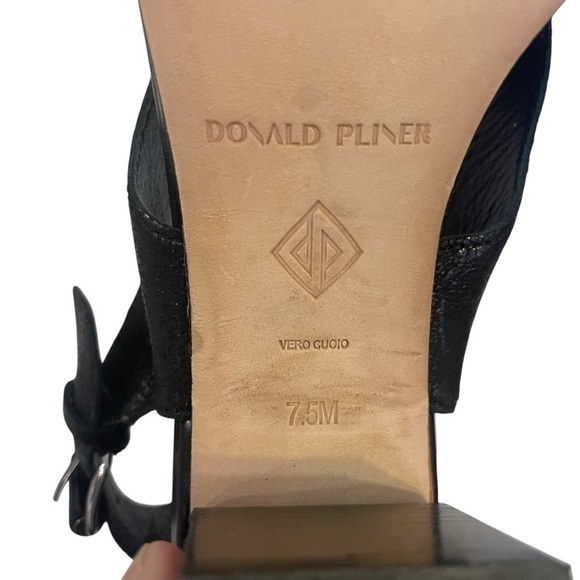 DONALD PLINER Pasha Black Slingback Block Heel Sandals Shoes Heels - Picture 11 of 11